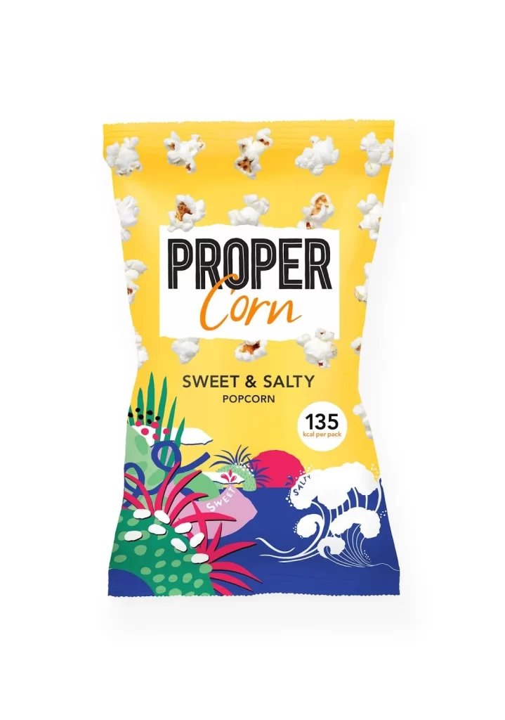 Popcorn Packaging Yellow White Illustration Design