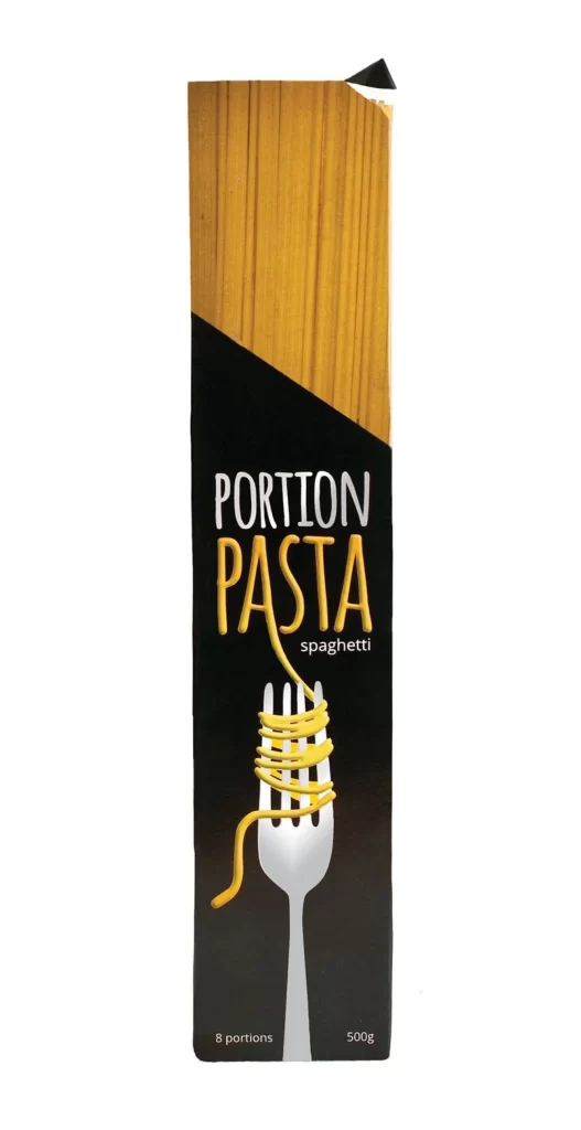 Portion Pasta Spaghetti Yellow Black