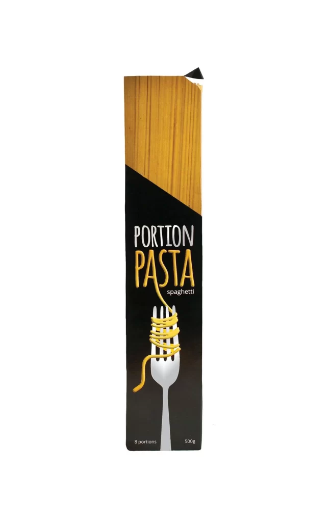 Portion Pasta Spaghetti Yellow Black