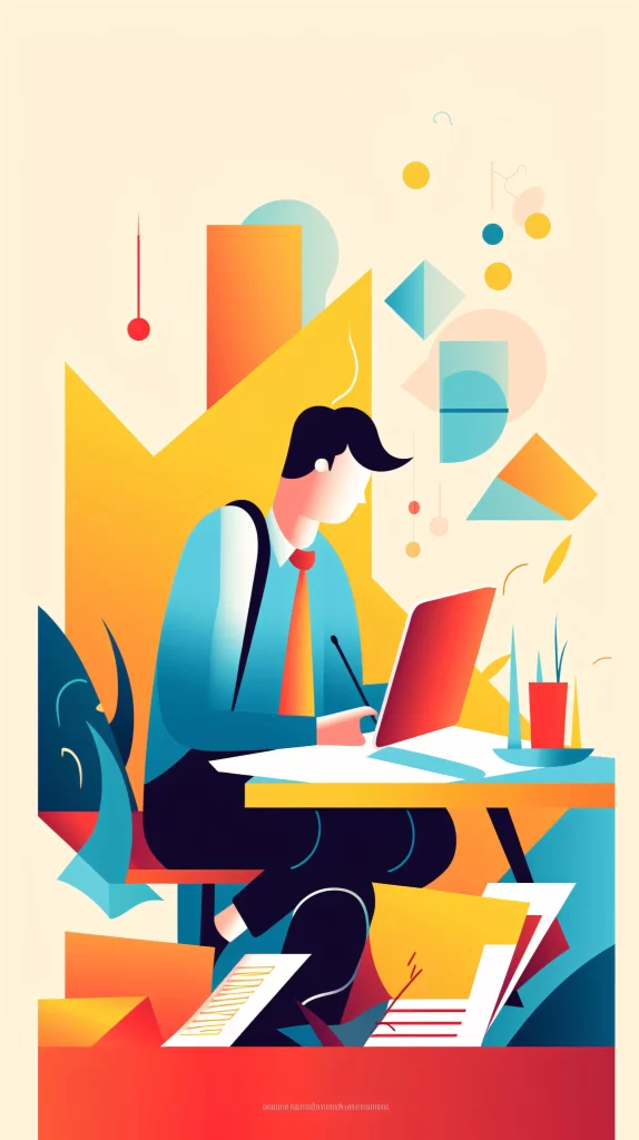 Professional Blue Yellow Abstract Vector Illustration Modern