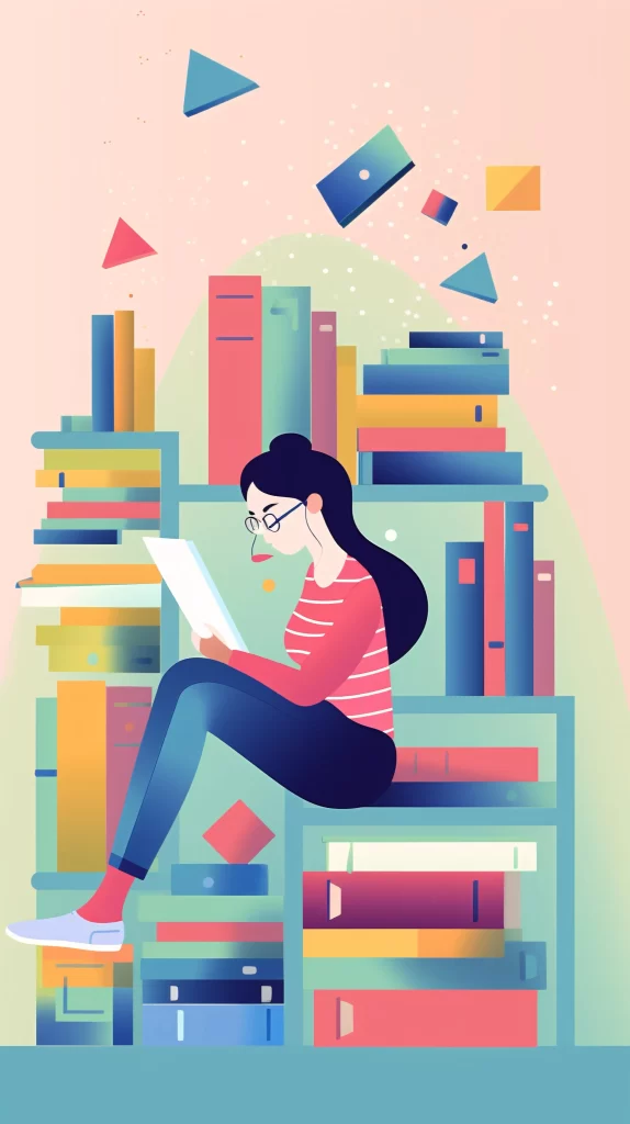 Professional Books Red Blue Yellow Illustration Modern
