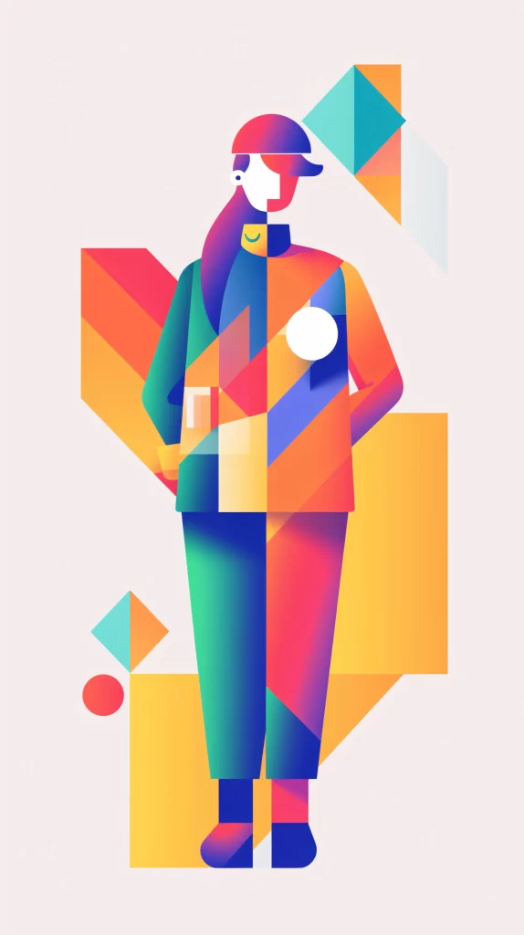 Professional Multicolored Abstract Geometric Shapes gray Modern