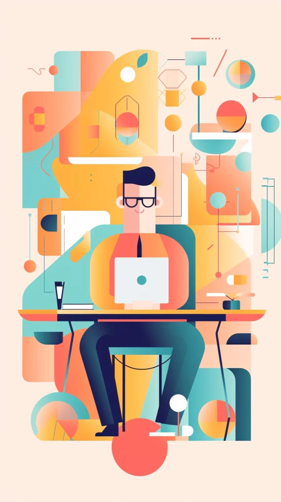 Professional Orange Blue Abstract Vector Illustration Modern