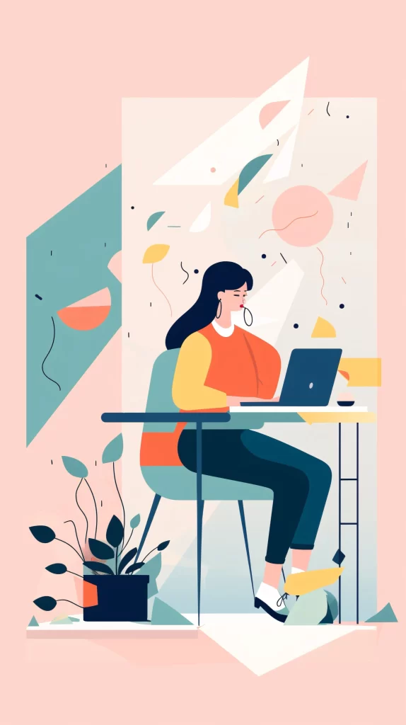 Professional Orange Blue Green Abstract Illustration