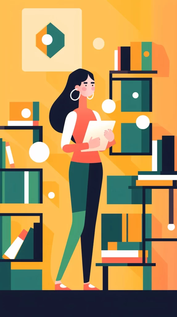 Professional Orange Green Books Flat Illustration Modern