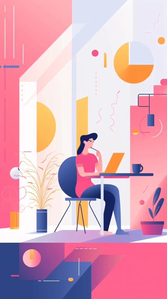 Professional Pink Blue Abstract Vector Illustration Modern