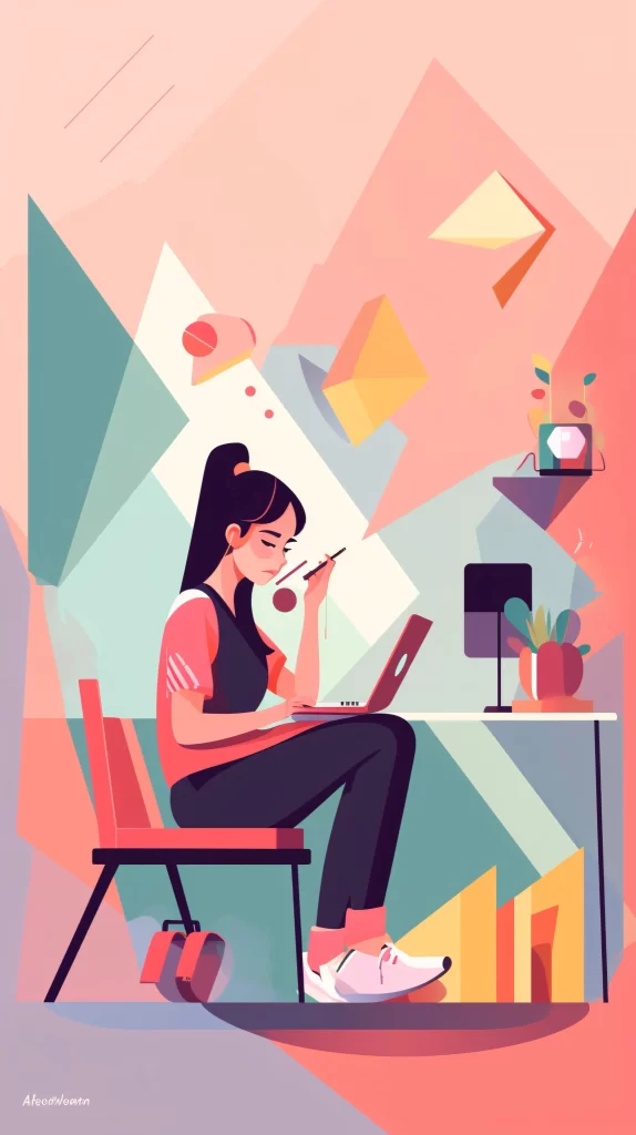 Professional Pink Blue Geometric Vector Illustration Modern