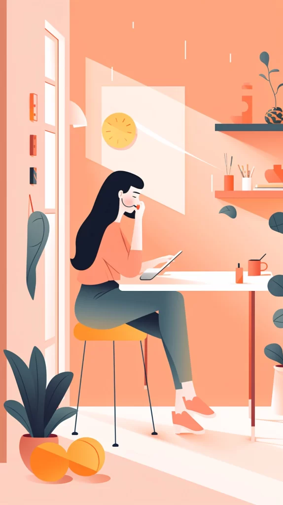 Professional Pink Digital Illustration Modern Workspace