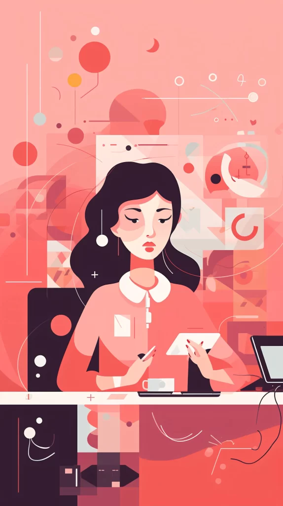 Professional Pink Digital Abstract Vector Illustration