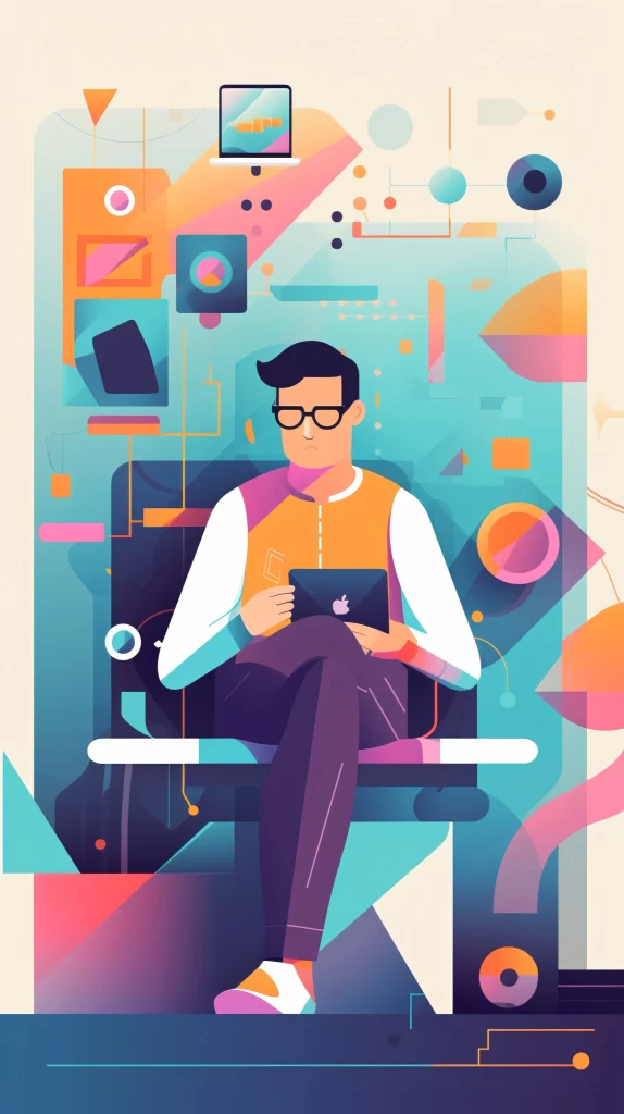 Professional Purple Digital Abstract Vector Illustration