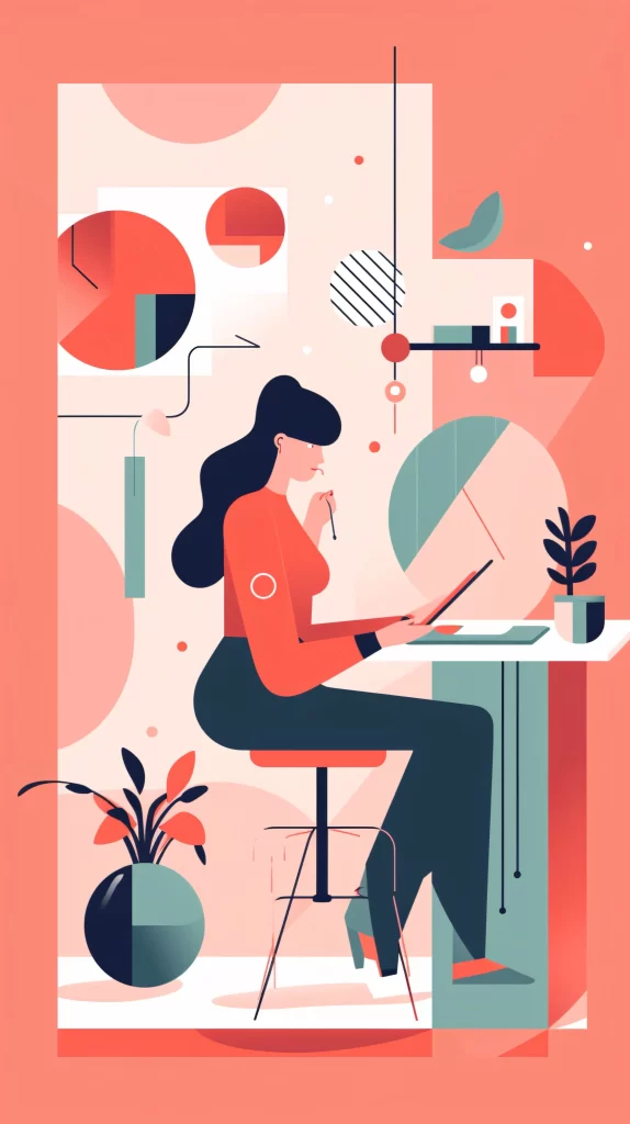 Professional Red Green Abstract Illustration Modern