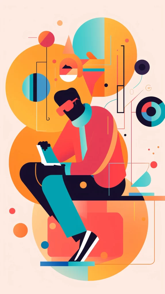 Professional Red Orange Blue Abstract Vector