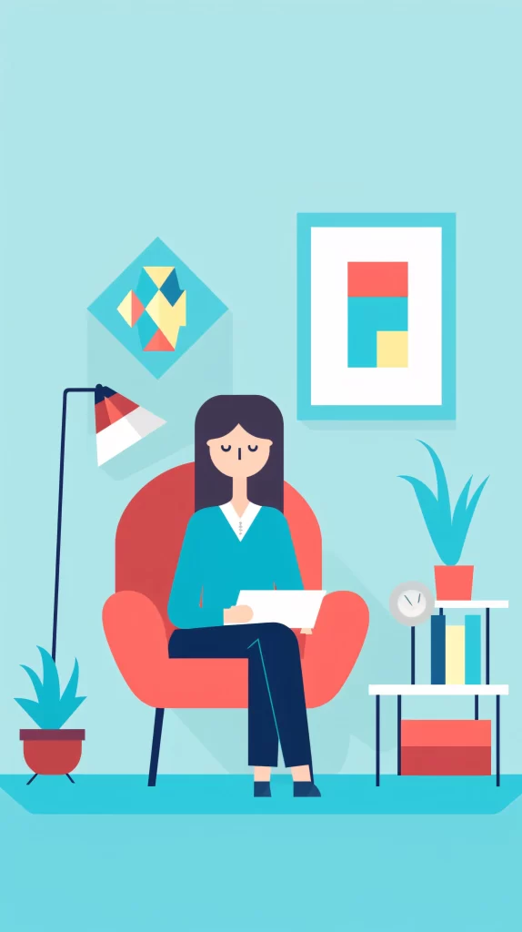 Professional Teal Red Blue Green Flat Illustration
