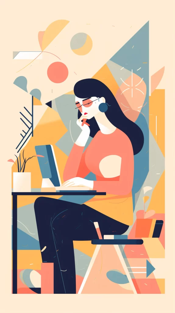 Professional Work Orange Blue Abstract Illustration