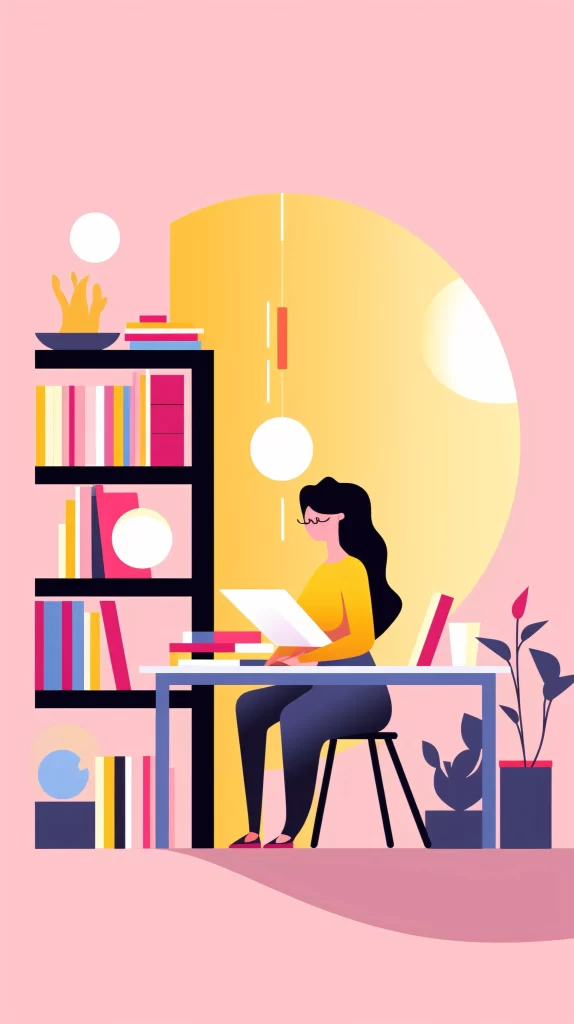 Professional Yellow Blue Reading Illustration Modern