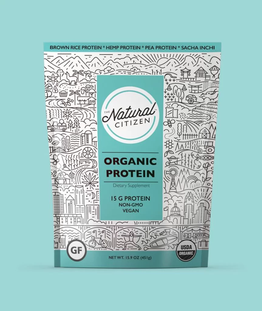 Protein Powder Natural Citizen Teal White Organic