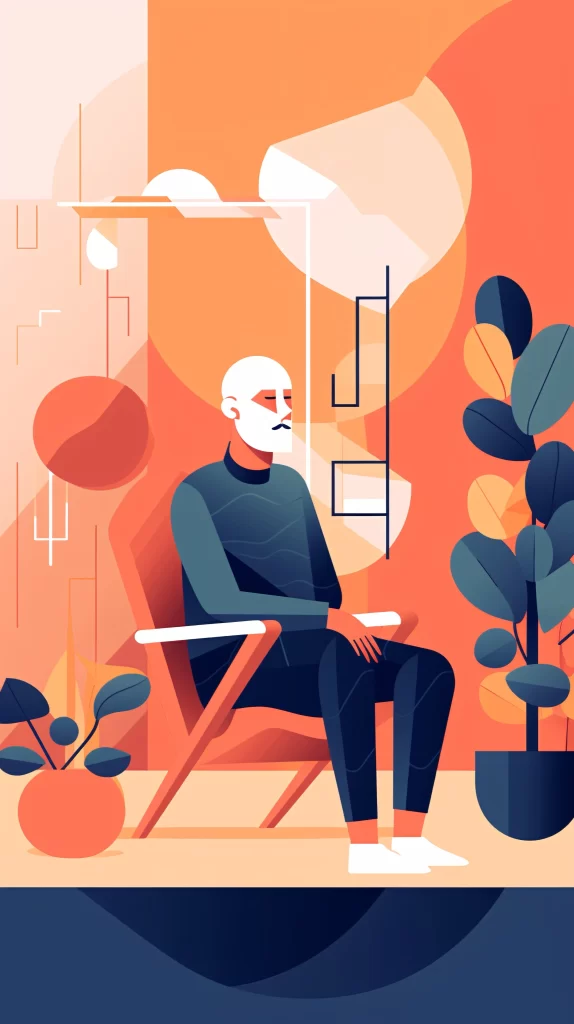 Psychologist Orange Blue Abstract Modern