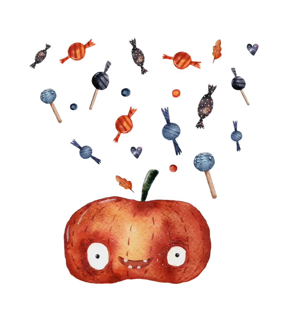 Pumpkin Candy Orange Black Blue Halloween