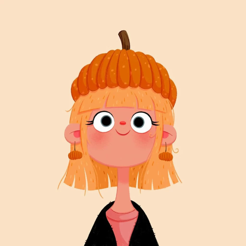 Pumpkin Hat Girl Earrings Halloween Eleonore Pelluau