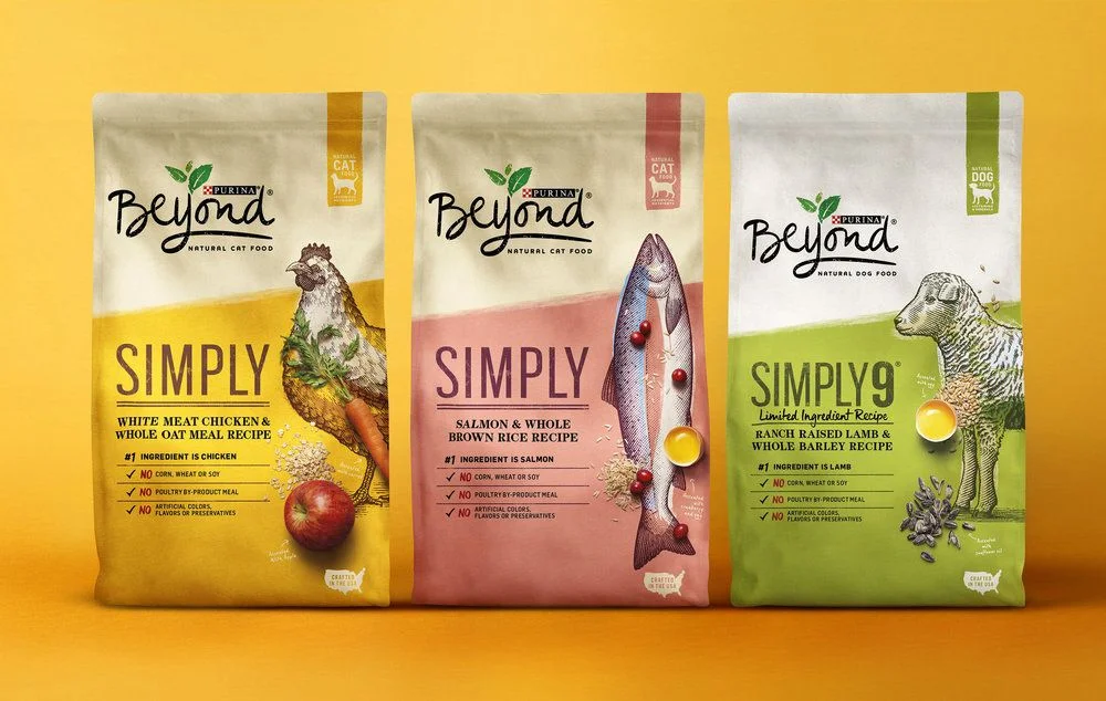 Purina Cat Food Chicken Salmon Lamb Illustration