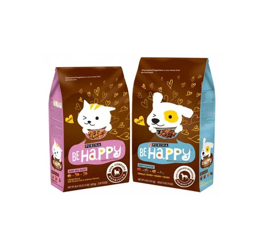Purina Cat Food Dog Food Beef Salmon Deep Sea Quos Pink Blue Illustration