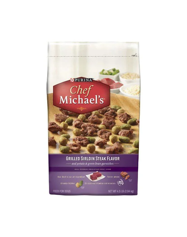 Purina Chef Michael’s Dog Food Grilled Sirloin Steak Purple Real Ingredients