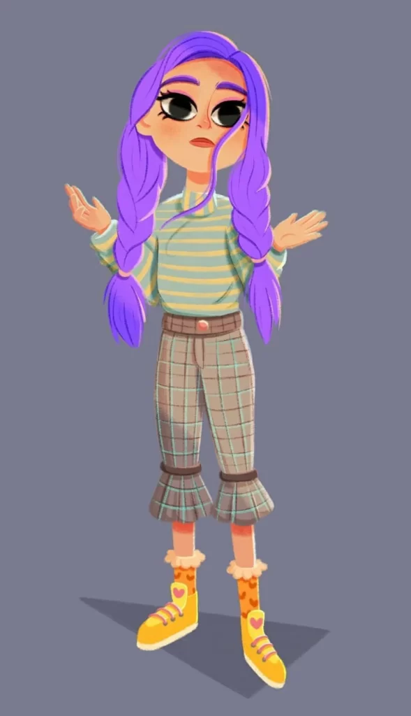 Purple Hair Character Fashion Outfit Eleonore Pelluau