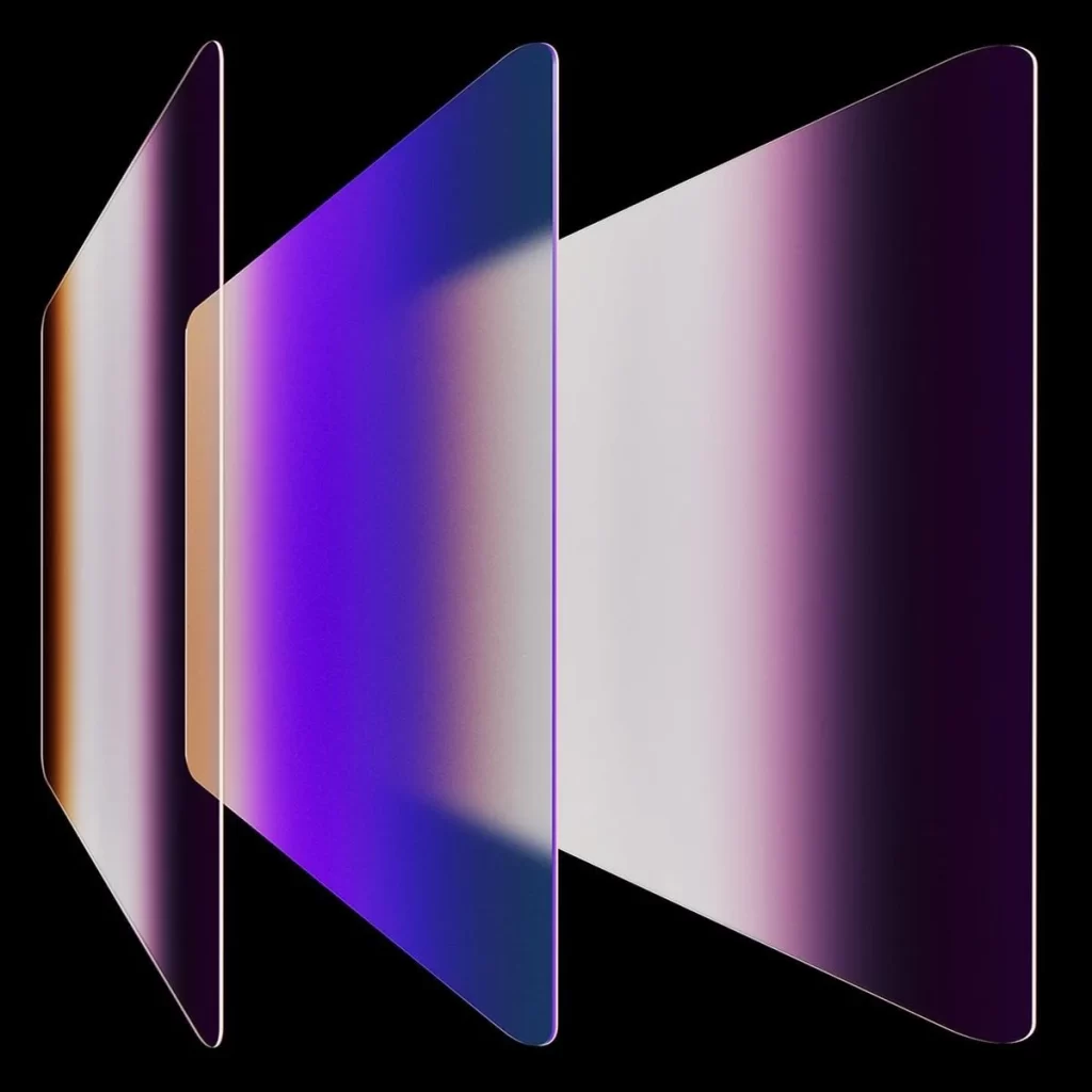 Purple Holographic Gradient Panels