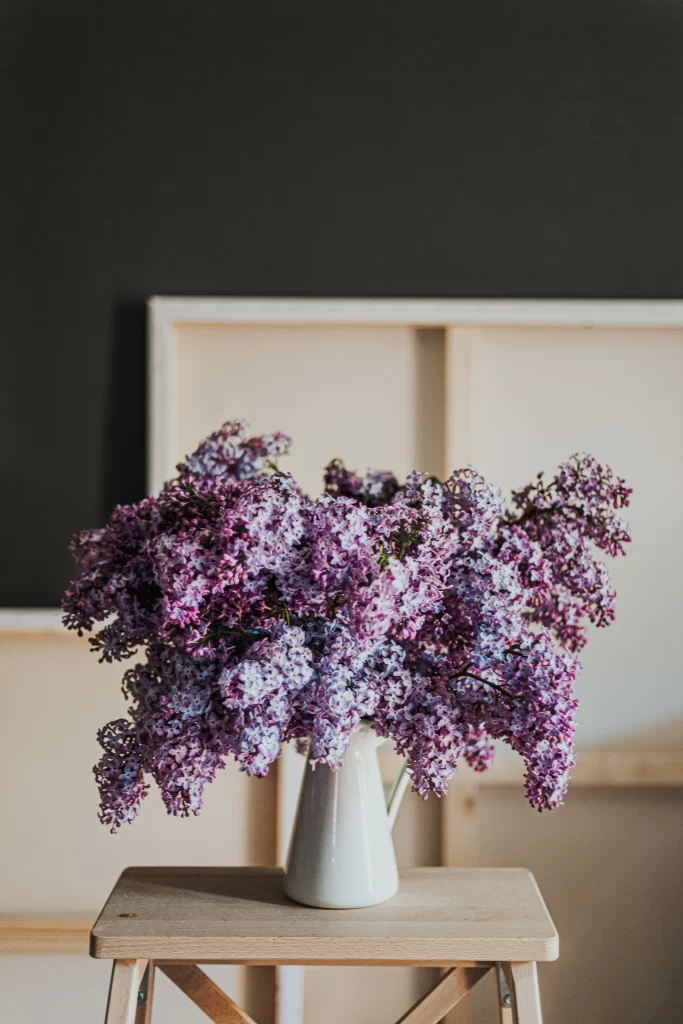 Purple Lilac Bouquet Blooms Vase
