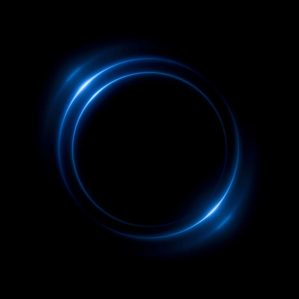 Radiant Blue Circular Halo with Glowing Edges