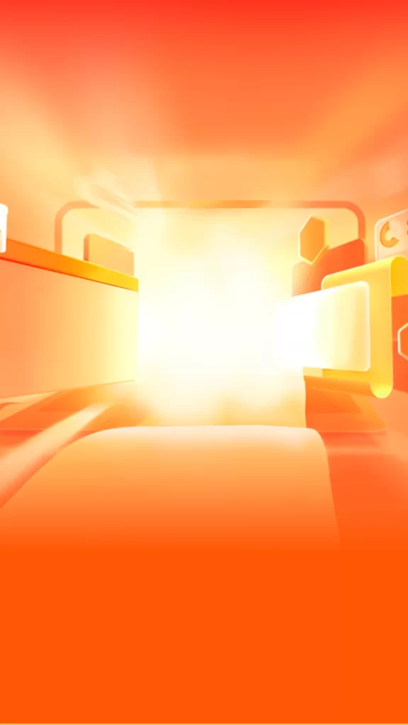 Radiant Orange Gradient with Geometric Shapes