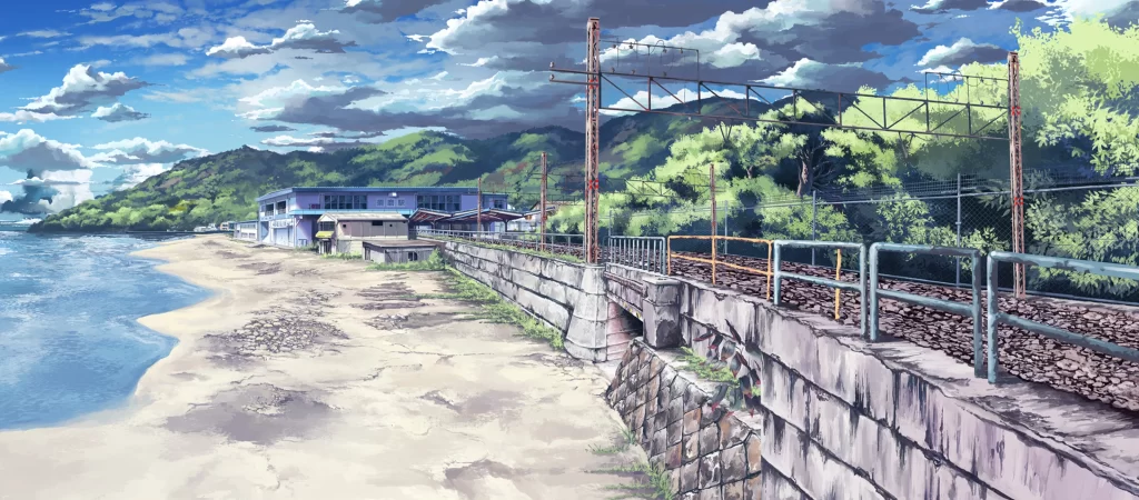 Railway Station Riverbank Mountains Clouds Buildings Mateusz Urbanowicz