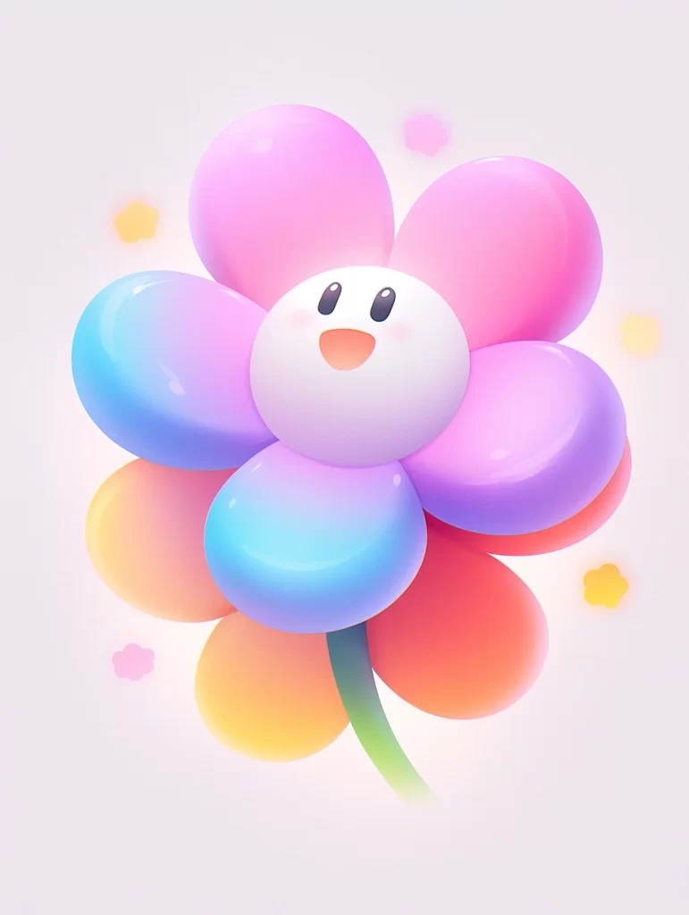 Rainbow Flower Balloon Character