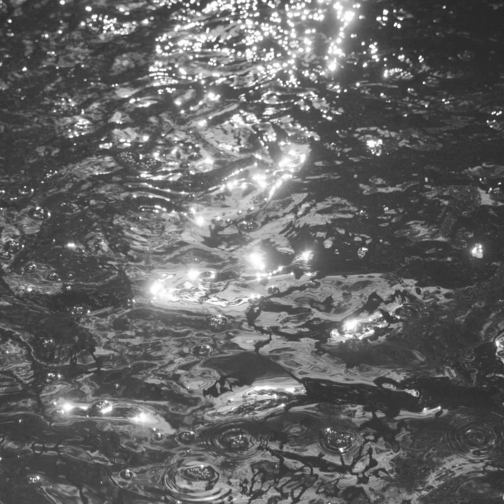 Raindrops Water Surface Reflections Sparkling Monochrome