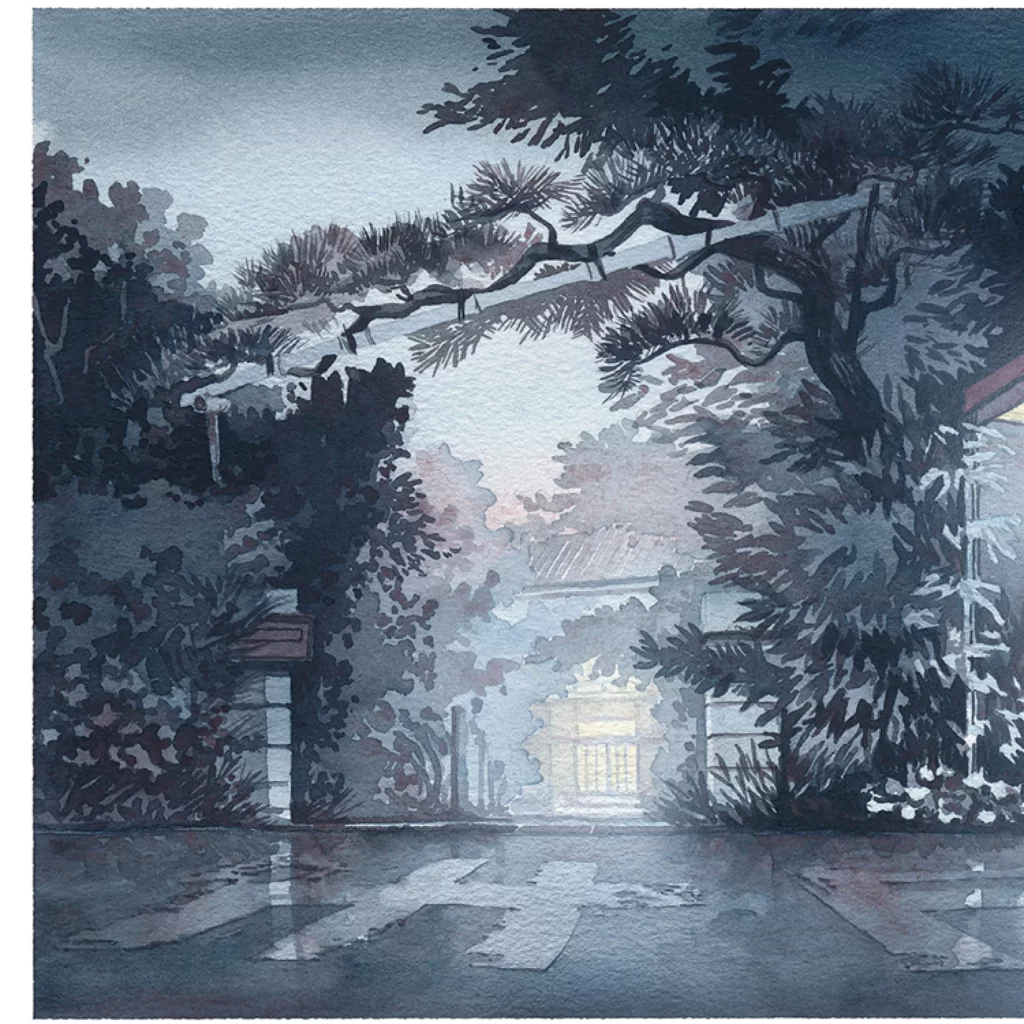Rainy Pathway Trees House Light Mateusz Urbanowicz