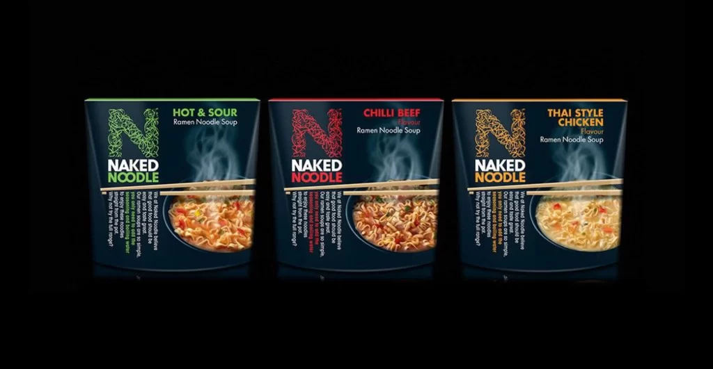 Ramen Noodle Soup Naked Noodle Green Red Yellow