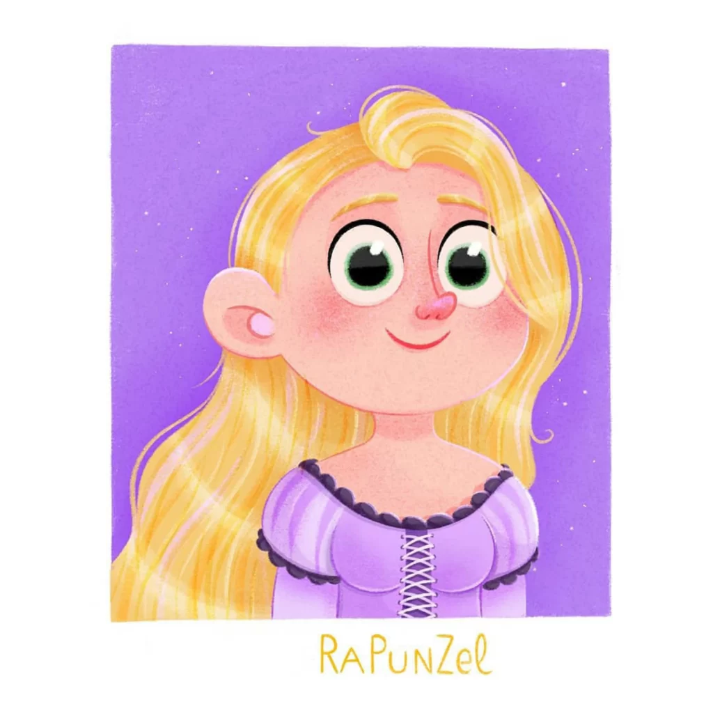 Rapunzel Character Illustration Eleonore Pelluau