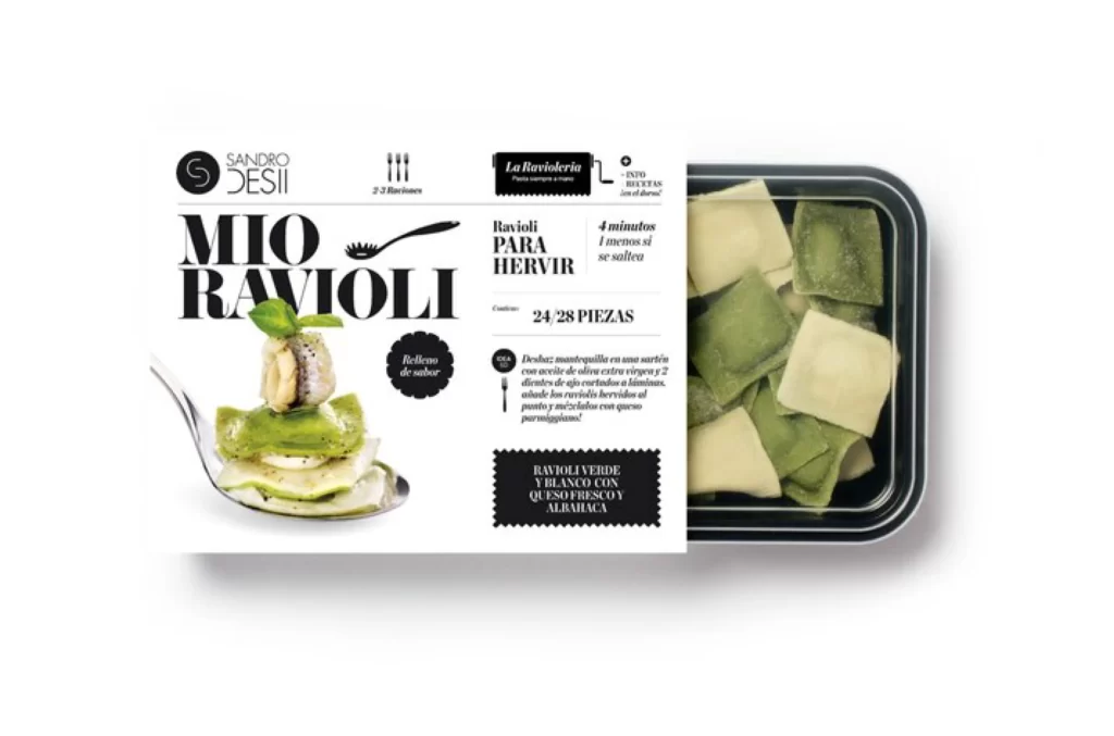 Ravioli Packaging Green White Modern