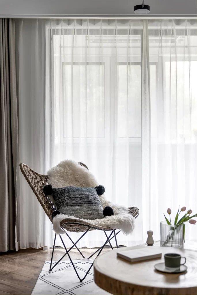 Reading Nook Cozy Comfortable Neutral White Fur Textures