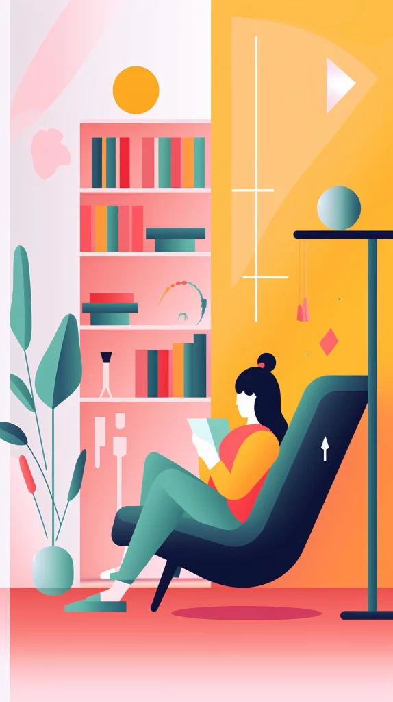 Reading Yellow Green Pink Abstract Modern
