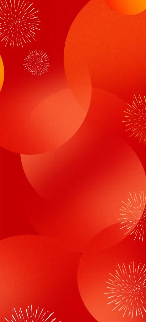 Red Background Fireworks Shapes Abstract Design