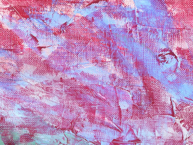 Red Blue Impasto Oil Painting Texture Rough Palette Knife