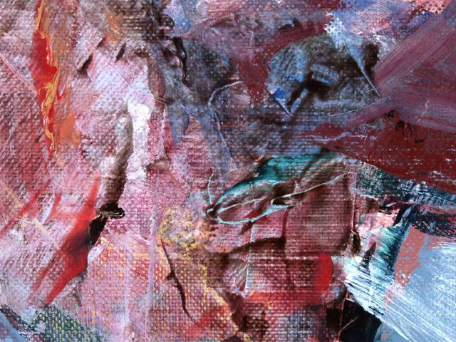 Red Blue Impasto Oil Painting Texture Rough Brushstrokes