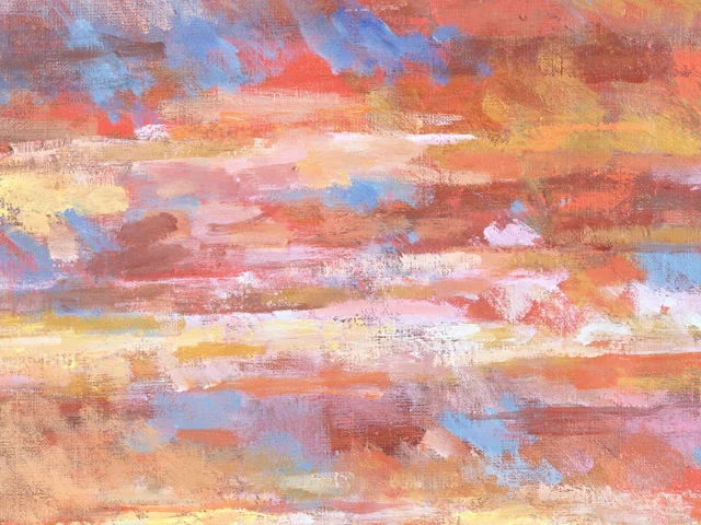 Red Blue Yellow Impasto Oil Painting Texture Dynamic neutral Brushstrokes
