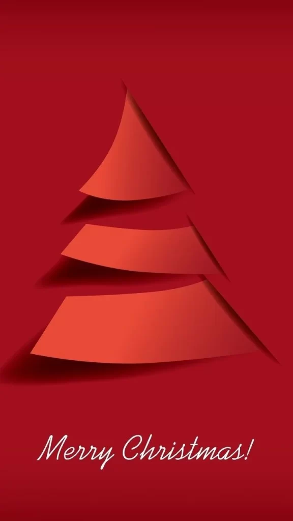 Red Christmas Tree Paper Cut Design