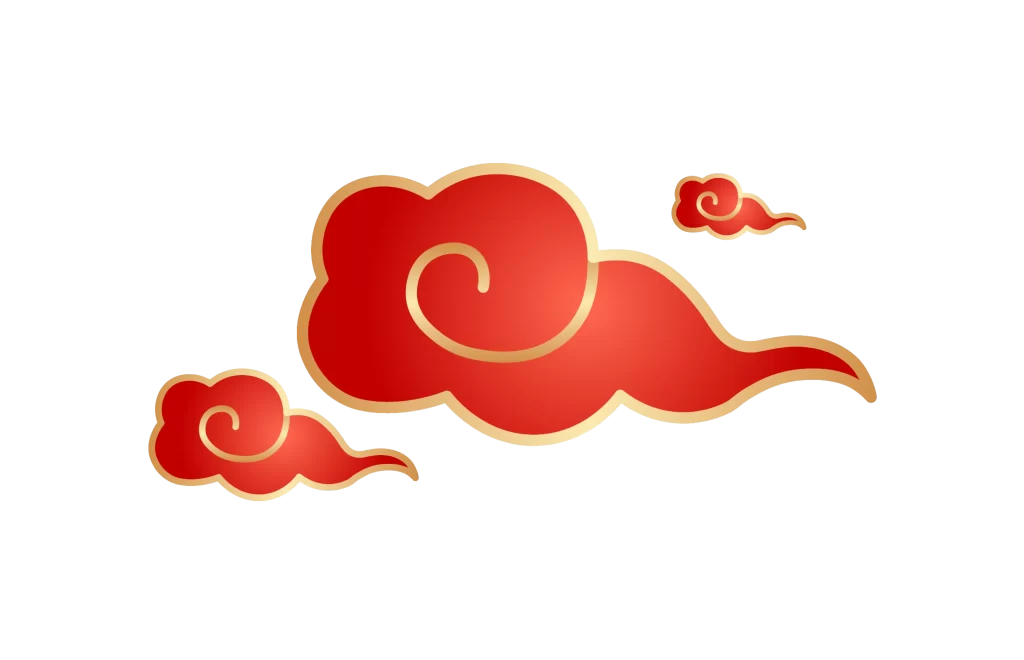 Red Clouds Traditional Design Chinese Symbolism