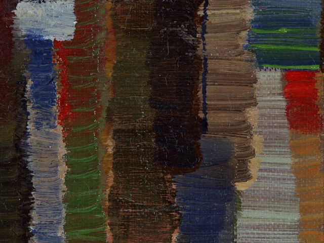 Red Green Blue Brown Impasto Oil Painting Texture Bold Brushstrokes