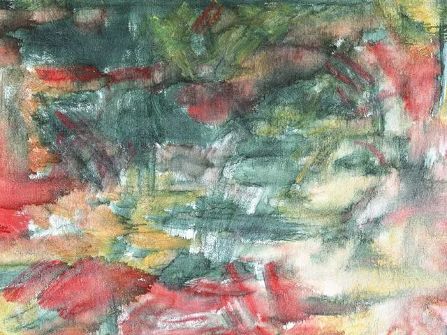 Red Green Yellow Impasto Oil Painting Texture Dynamic Brushstrokes