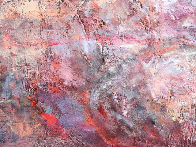 Red Impasto Oil Painting Texture Rough neutral Brushstrokes