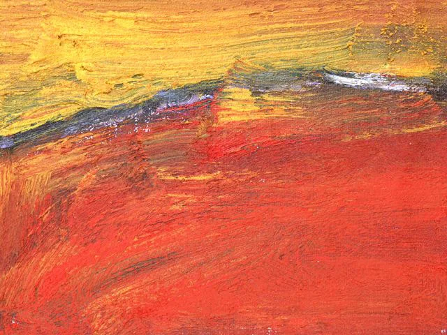 Red Impasto Oil Painting Texture Rough golden Brushstrokes